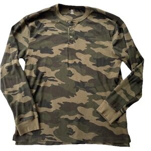 Open Trails Men's Camo Button‎ Henley XL Shirt